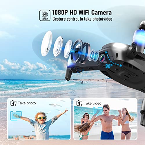 Drone with Camera - T26 1080P HD RC Mini Drone, Fpv Drones for Adults, With WiFi Video, Altitude Hold, Headless Mode, 3D Flip, Gravity Sensor, One Key Take Off/Landing for Kids or Beginners