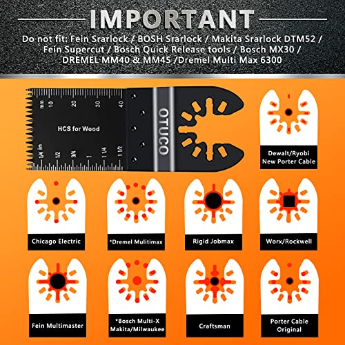 87 Pcs Oscillating Saw Blades, Wood Metal Cutting Multitool Bi-Metal Blades Quick Release Tool Blades Kits Fit for Dewalt, Makita, Ryobi, Rockwell