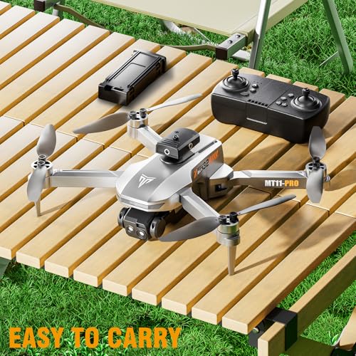 Brushless Motor Drone - 4K Camera Drones for Adults - FPV Foldable RC Quadcopter with Carrying Bag,40-min Flight Time,90° Adjustable Lens,One Key Take Off/Land,360° Flip,Christmas Gifts for beginners - Sliver