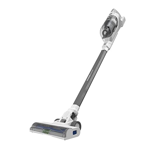 BLACK+DECKER POWERSERIES+ 16V MAX Cordless Stick Vacuum with LED Floor Lights, Lightweight, Multi-Surface, White (BHFEA420J)