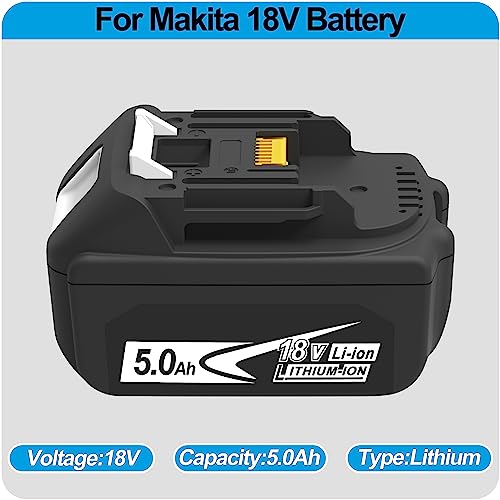 rebicacate 5.0ah 18V Replacement Batteries for Makita 18v Battery BL1840 BL1850 BL1860, Compatible with Makita 18v Cordless Tools and Chargers