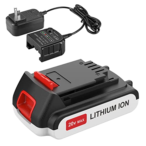 ANTRobut 3.5Ah Replacement for Black and Decker 20V Lithium Battery LBXR20 LB20 LBX20 LBXR2020-OPE LBX4020 with 20V Black and Decker Battery Charger LCS1620