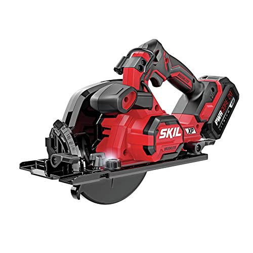 SKIL PWR CORE 20™ XP Brushless 20V 7-1/4 In. 5300 RPM, Circular Saw Kit Includes 4.0Ah Lithium Battery and Quick Charger- CR5440B-10