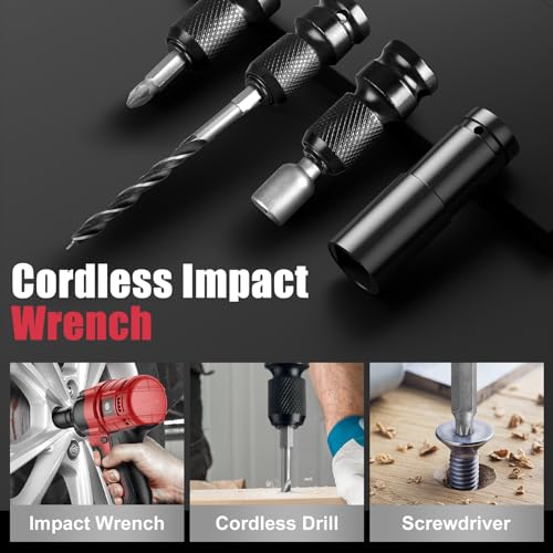 Cordless Impact Wrenches,1/2 Impact Gun, Power Impact Wrench with 370 ft-lbs (450N.m), Includes 21V 4.0Ah Impact Driver Battery, Fast Charger, Sockets, Drill & Screw Bits