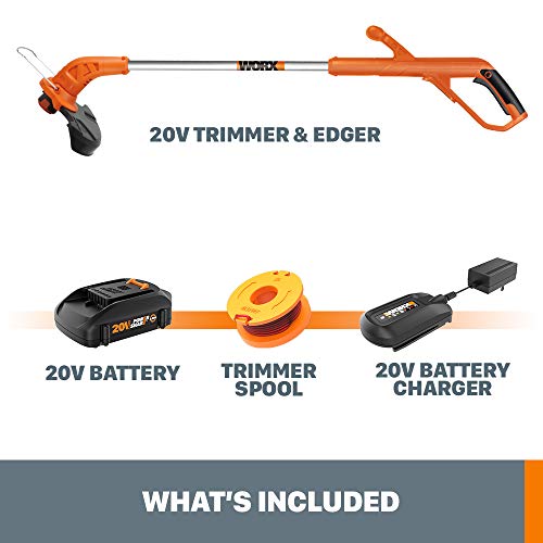 Worx String Trimmer Cordless & Edger 20V 10" - 12" Weed Trimmer PowerShare (Battery & Charger Included) WG154