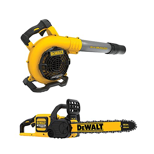 DEWALT 60V MAX Chainsaw & Leaf Blower Kit, Cordless, FLEXVOLT Battery & Charger Included (DCKO667X1)