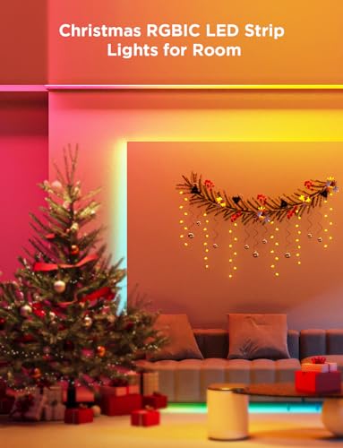 Govee M1 RGBIC LED Strip Lights with Matter, 16.4ft WiFi Lights Work with Apple Home, Alexa, Google Assistant and SmartThings, Upgraded RGBIC, Smart LED Lights for Bedroom, Studio, Cabinet, Christmas