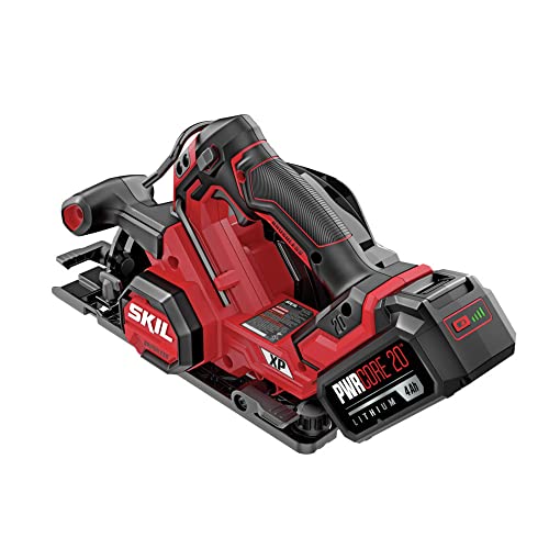 SKIL PWR CORE 20™ XP Brushless 20V 7-1/4 In. 5300 RPM, Circular Saw Kit Includes 4.0Ah Lithium Battery and Quick Charger- CR5440B-10