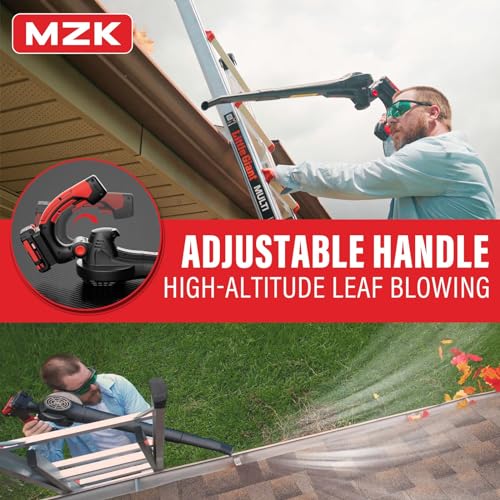 MZK Cordless Leaf Blower,20V Battery Powered Leaf Blower for Lawn Care, Electric Lightweight Mini Leaf Blower(2 * 2Ah Battery & Charger Included)