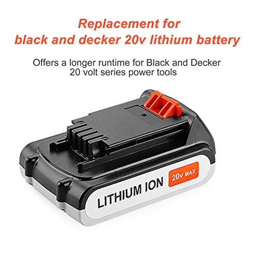 ANTRobut 3.5Ah Replacement for Black and Decker 20V Lithium Battery LBXR20 LB20 LBX20 LBXR2020-OPE LBX4020 with 20V Black and Decker Battery Charger LCS1620