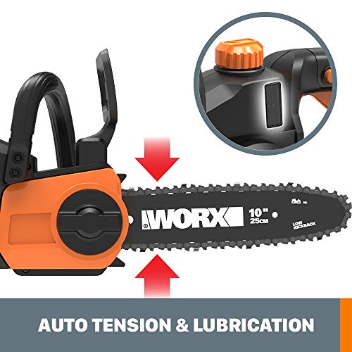 WORX WG322 20V Power Share 10" Cordless Chainsaw with Auto-Tension