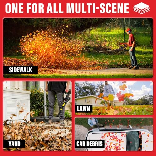 MZK Cordless Leaf Blower,20V Battery Powered Leaf Blower for Lawn Care, Electric Lightweight Mini Leaf Blower(2 * 2Ah Battery & Charger Included)