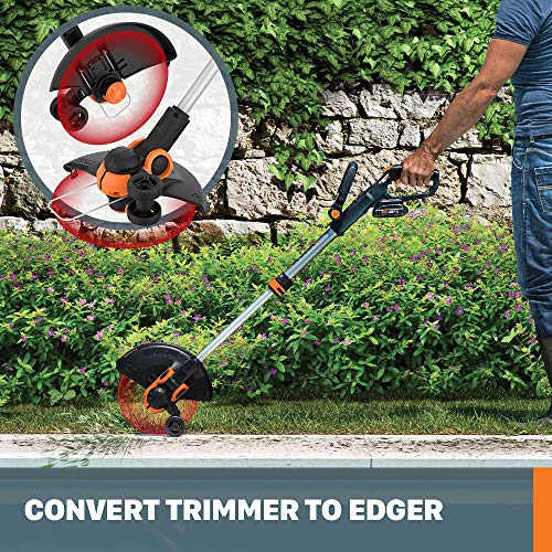 Worx 20V 12" Cordless GT 3.0 String Trimmer & Edger Weed Trimmer (Batteries & Charger Included) - WG163