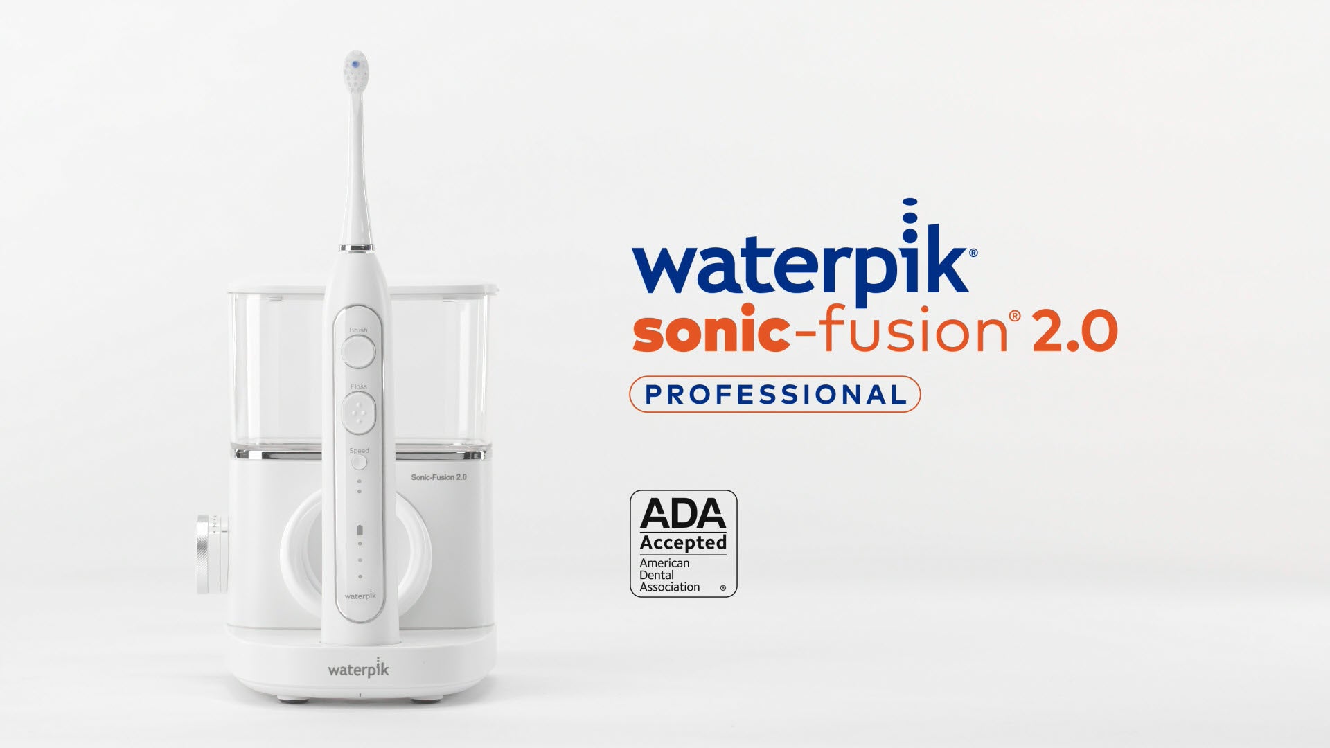 Waterpik Sonic-Fusion 2.0 Professional Flossing Toothbrush, Electric Toothbrush and Water Flosser Combo In One, White