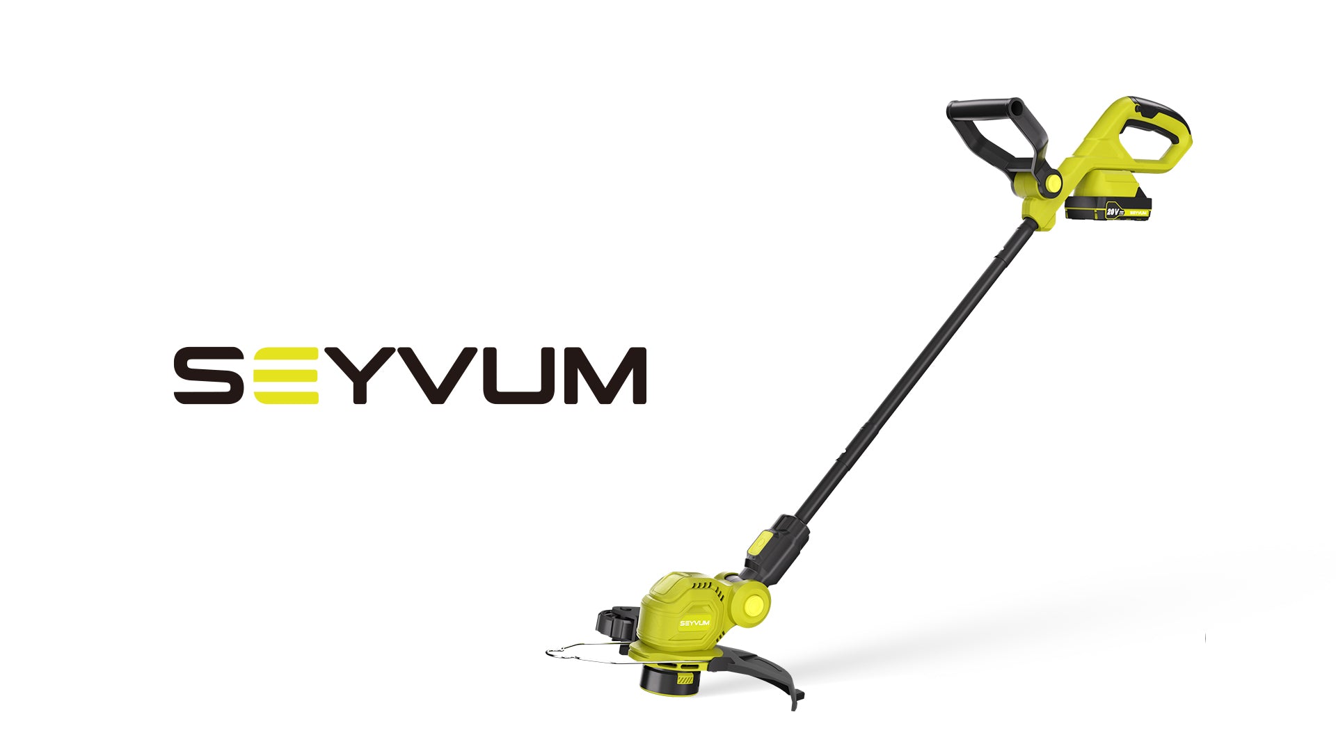 SEYVUM String Trimmer,12-inch Cordless Weed Wacker with Auto Line Feed, 2 X 2.0Ah Battery Powered Weed Eater, 20V Lawn Edger with 6 Pcs Grass Cutter Spool Line, Fast Charger Included