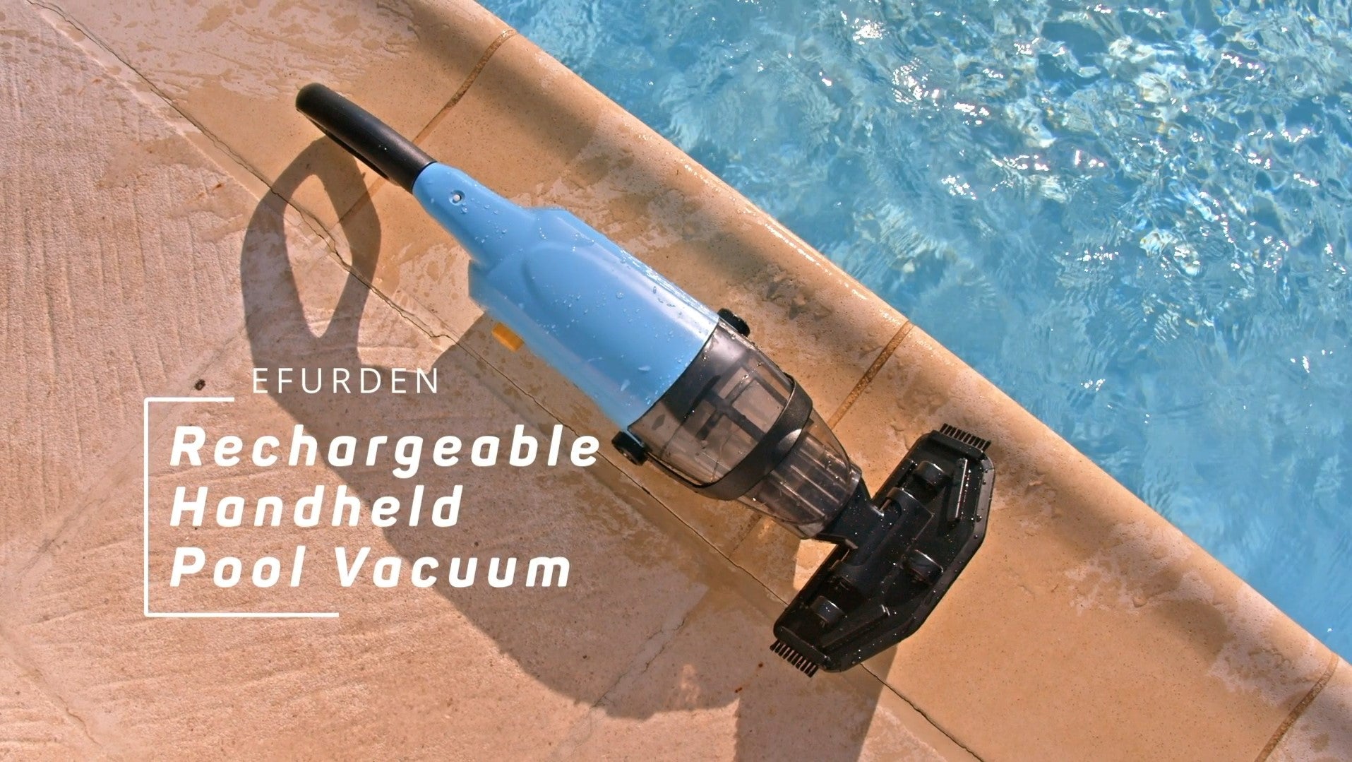 Efurden Handheld Pool Vacuum, Rechargeable Pool Cleaner with Running Time up to 60-Minutes Ideal for Above Ground Pools, Spas and Hot Tub for Sand and Debris, Pink